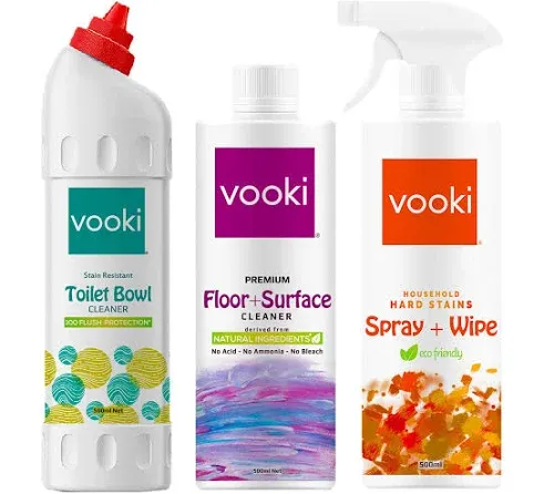 Vooki Toilet Bowl & Bathroom Surface Cleaner Pack